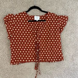 J.O.A Front-Tie Crop Top